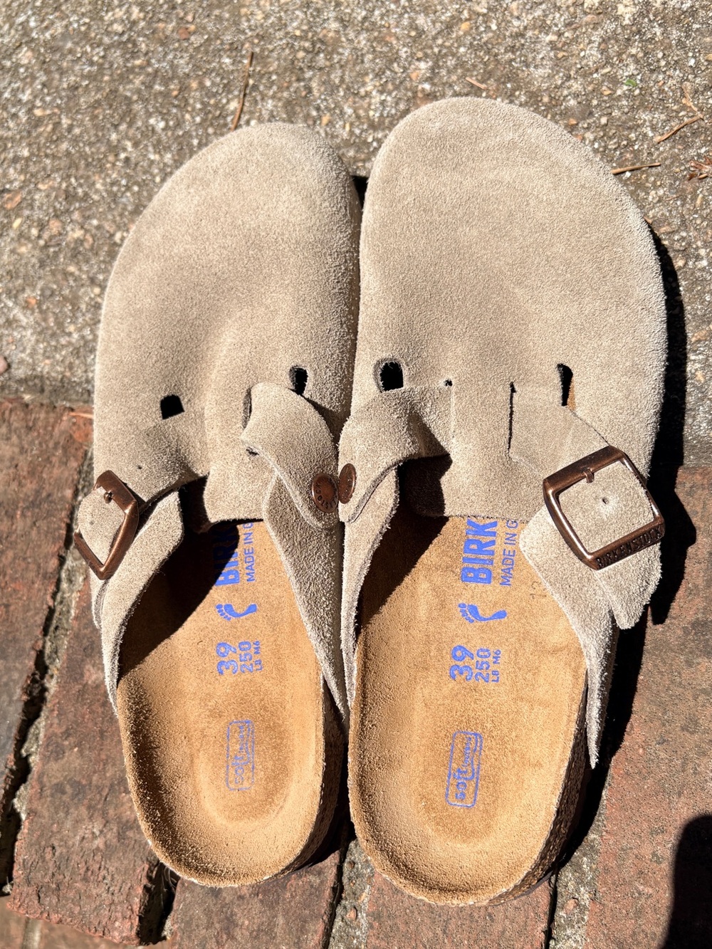 NWOT Birkenstock Boston Taupe Suede Soft Footbed Narrow EU 39 W8 - Picture 2 of 9